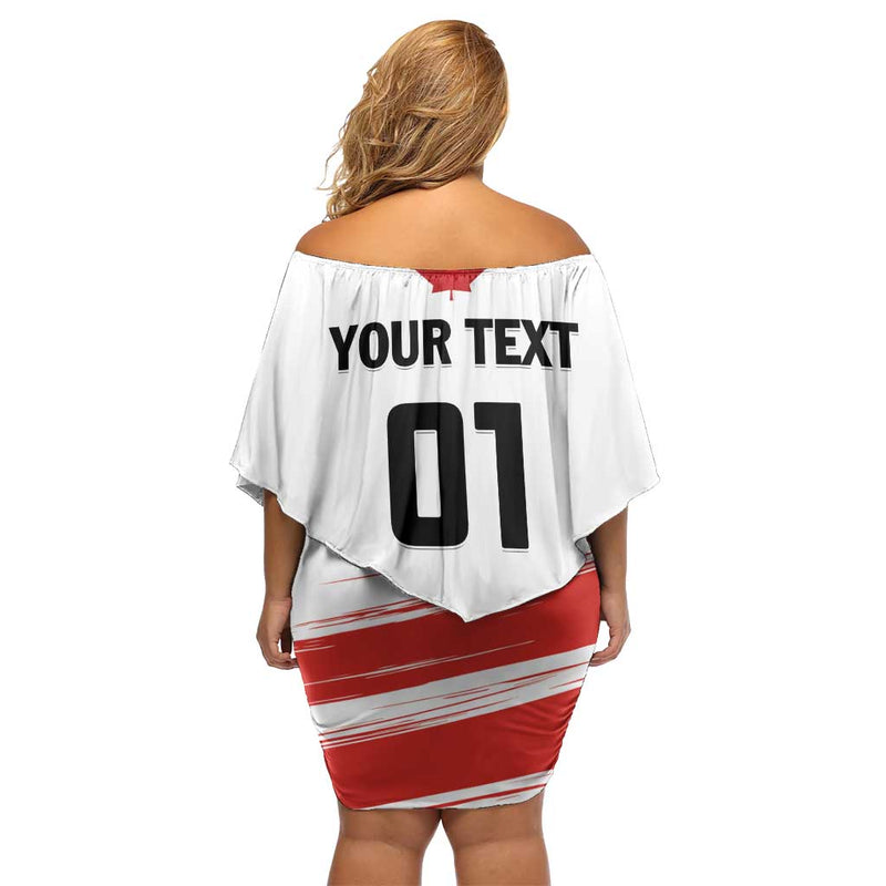 Custom Canada Hockey Canada Owns Hockey Off Shoulder Short Dress