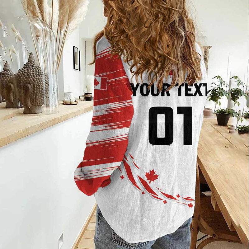Custom Canada Hockey Canada Owns Hockey Women Casual Shirt