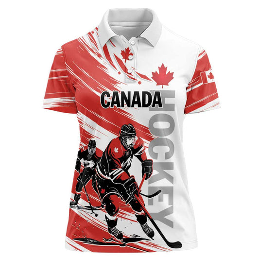 Custom Canada Hockey Canada Owns Hockey Women Polo Shirt