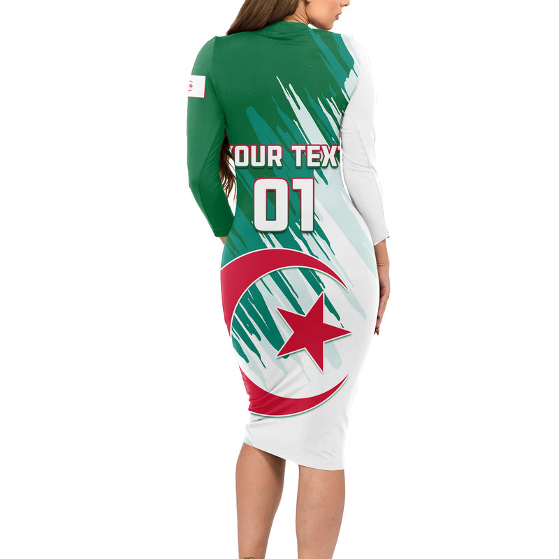 Algeria Football Go Les Fennecs Long Sleeve Bodycon Dress