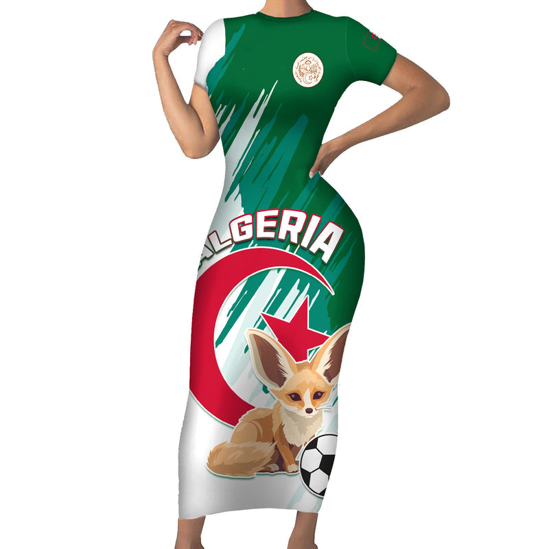 Algeria Football Go Les Fennecs Short Sleeve Bodycon Dress