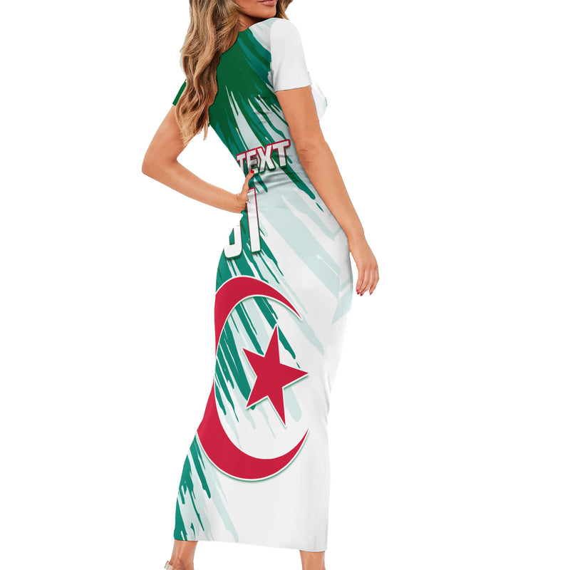 Algeria Football Go Les Fennecs Short Sleeve Bodycon Dress