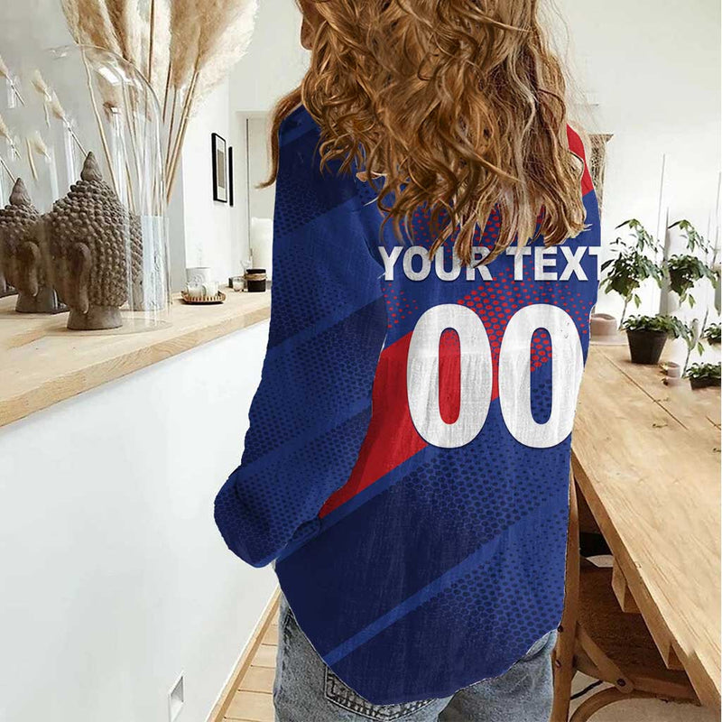 Custom England Cricket Come On Three Lions Women Casual Shirt