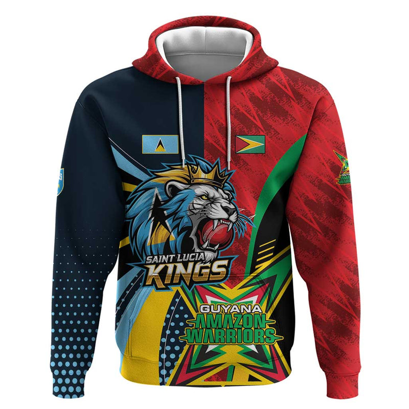 Custom Cricket Match 2025 Hoodie Amazon Warriors Guyana Vs Kings St Lucia