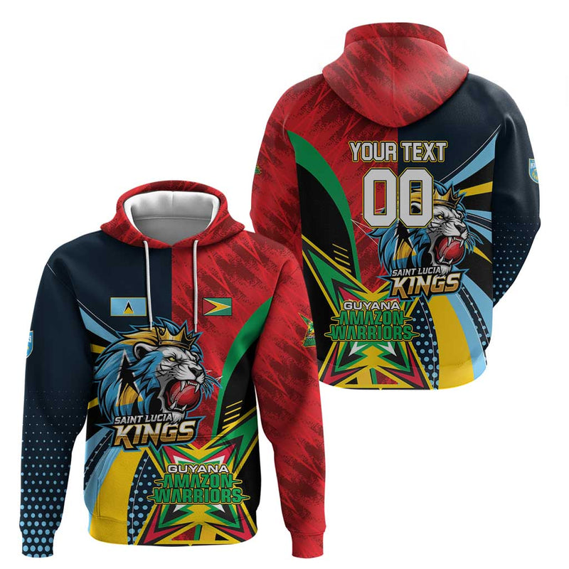 Custom Cricket Match 2025 Hoodie Amazon Warriors Guyana Vs Kings St Lucia