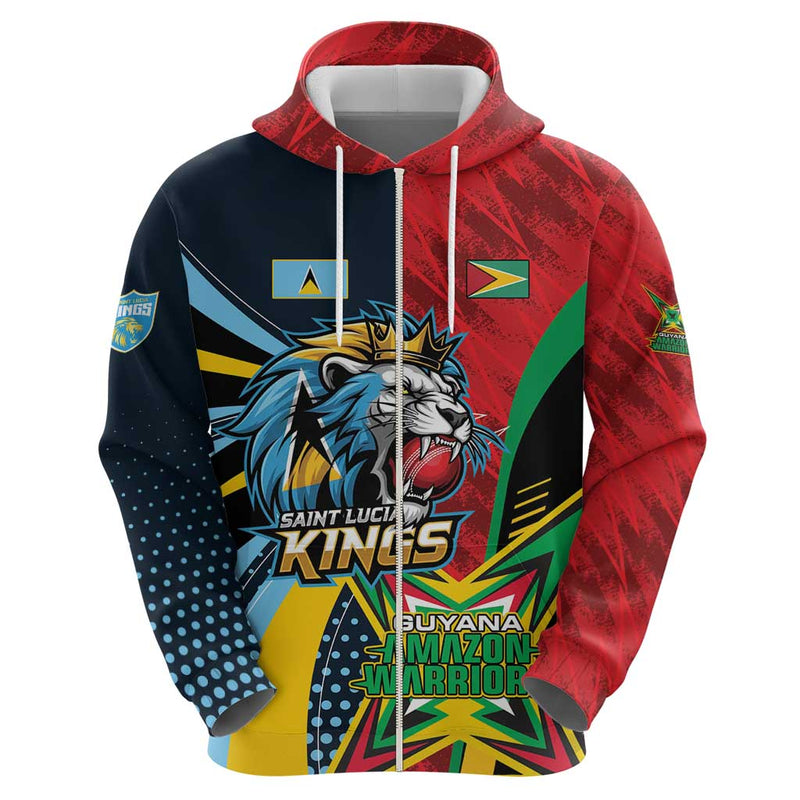 Custom Cricket Match 2025 Hoodie Amazon Warriors Guyana Vs Kings St Lucia
