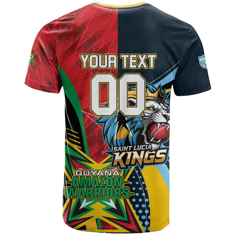 Custom Cricket Match 2025 T Shirt Amazon Warriors Guyana Vs Kings St Lucia