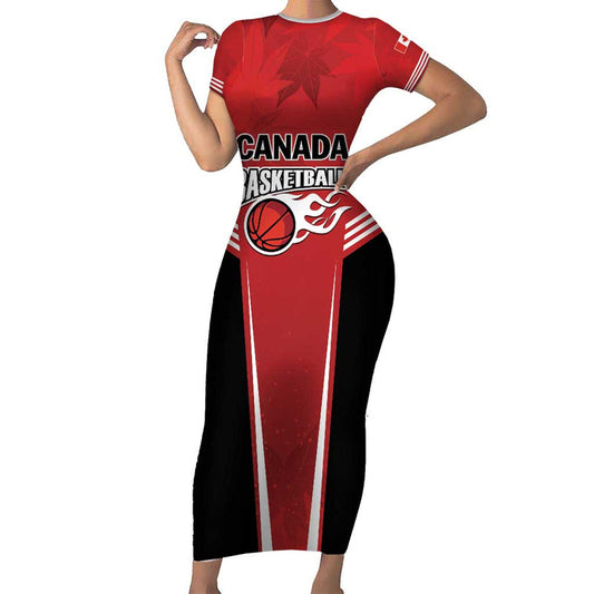 Custom Canada Basketball Dream Because I Can Short Sleeve Bodycon Dress