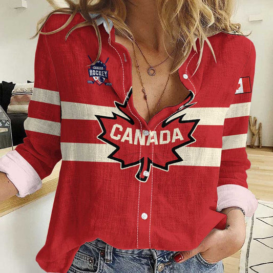 Custom Canada Hockey Canada Team Go Champions Women Casual Shirt