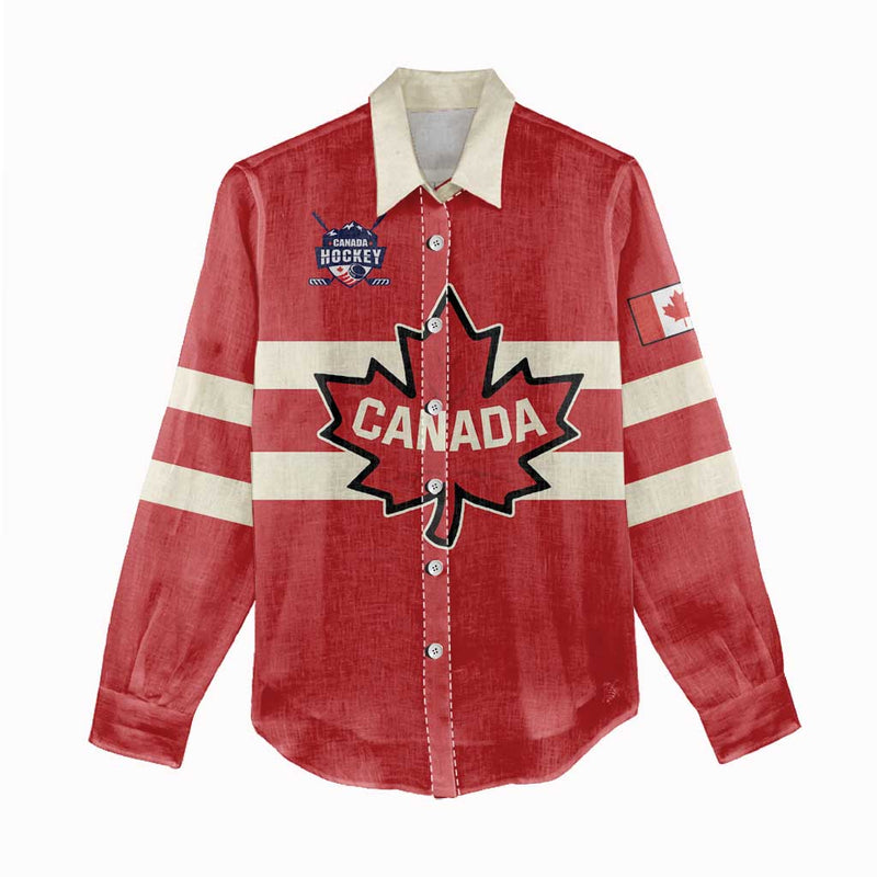 Custom Canada Hockey Canada Team Go Champions Women Casual Shirt