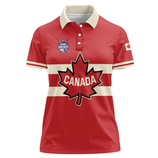Custom Canada Hockey Canada Team Go Champions Women Polo Shirt