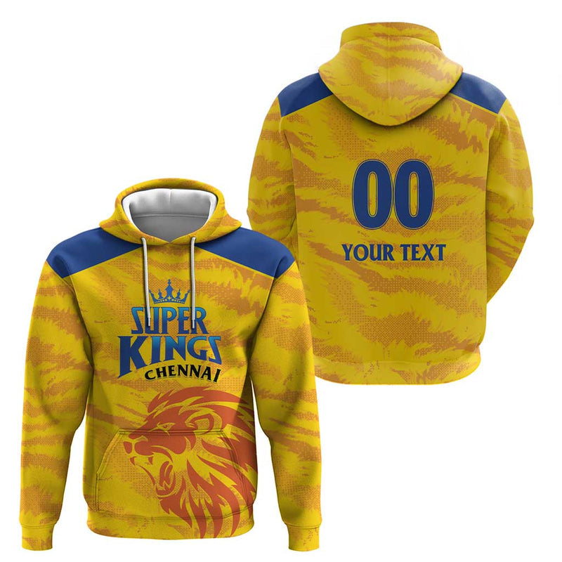 Custom Chennai 2025 Cricket Super Kings Yellow Army Lions Champion Hoodie