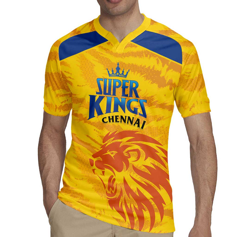 Custom Chennai 2025 Cricket Super Kings Yellow Army Lions Champion Rugby Jersey