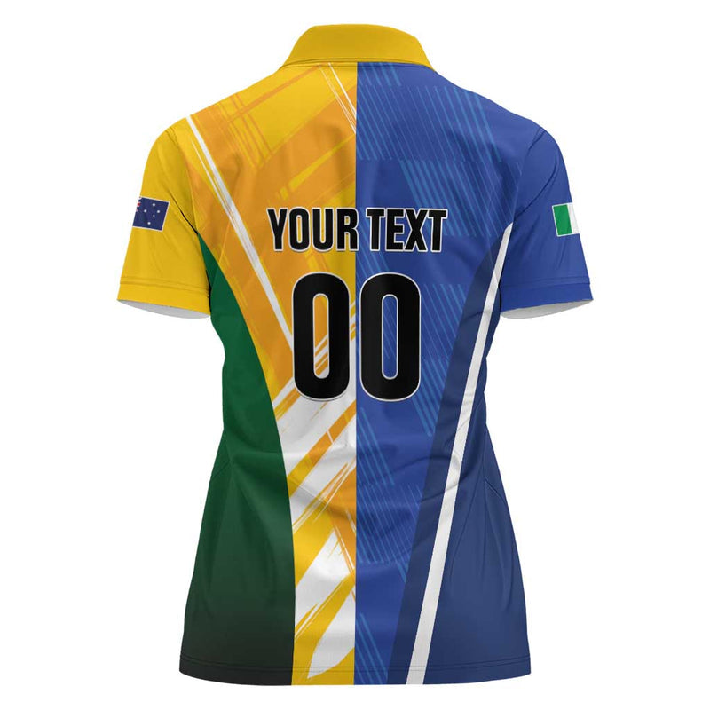 Custom Italy And Australia Soccer Gli Azzurri Vs Socceroos Women Polo Shirt