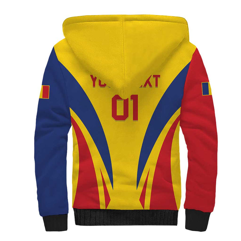 Custom Romania 2024 Football Come On Tricolorii Sherpa Hoodie