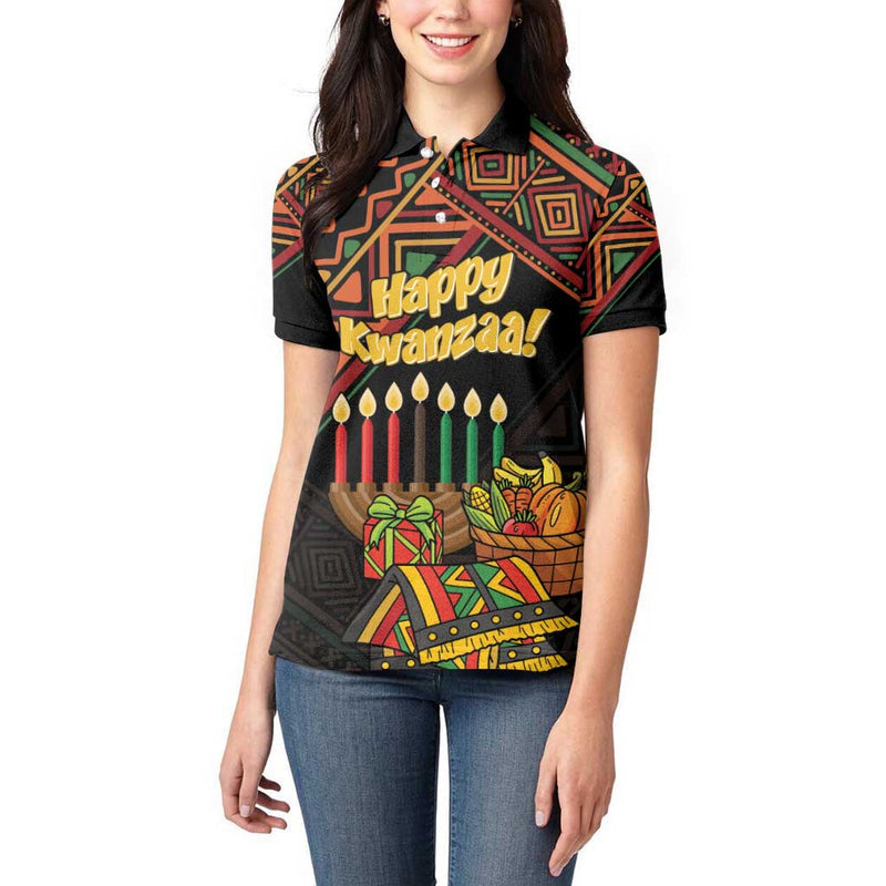 African Happy Kwanzaa Women Polo Shirt