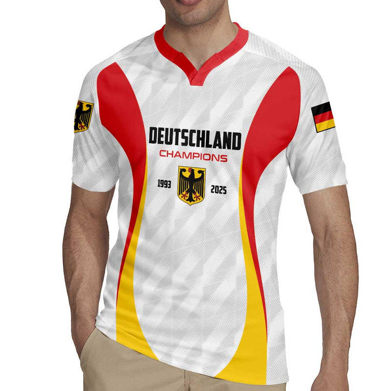 Custom Germany 2025 Champions Basketball White Rugby Jersey