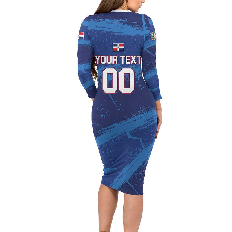 Custom Dominican Republic Basketball Enjoy The Game Long Sleeve Bodycon Dress