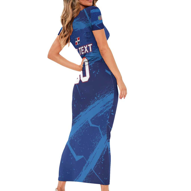 Custom Dominican Republic Basketball Enjoy The Game Short Sleeve Bodycon Dress