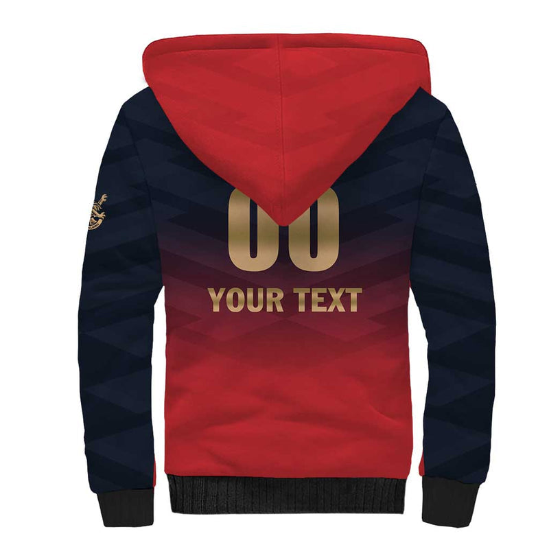 Custom Bengaluru 2025 Cricket Royal Challengers Lions Play Bold Sherpa Hoodie