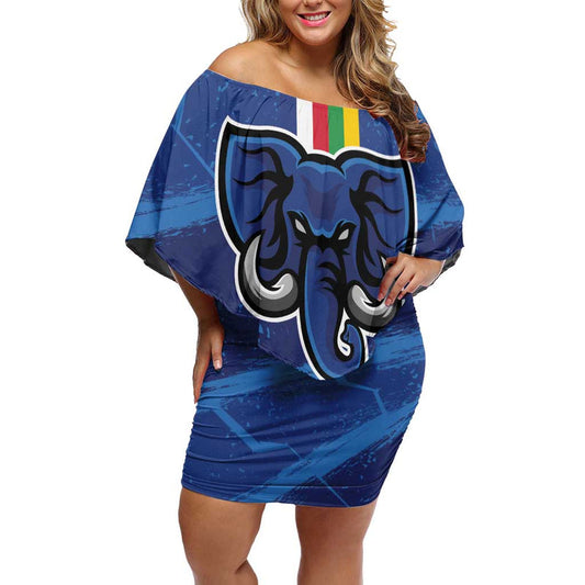 Custom Central African Republic Football Go Les Fauves Off Shoulder Short Dress