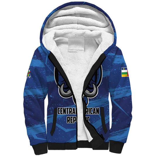 Custom Central African Republic Football Go Les Fauves Sherpa Hoodie
