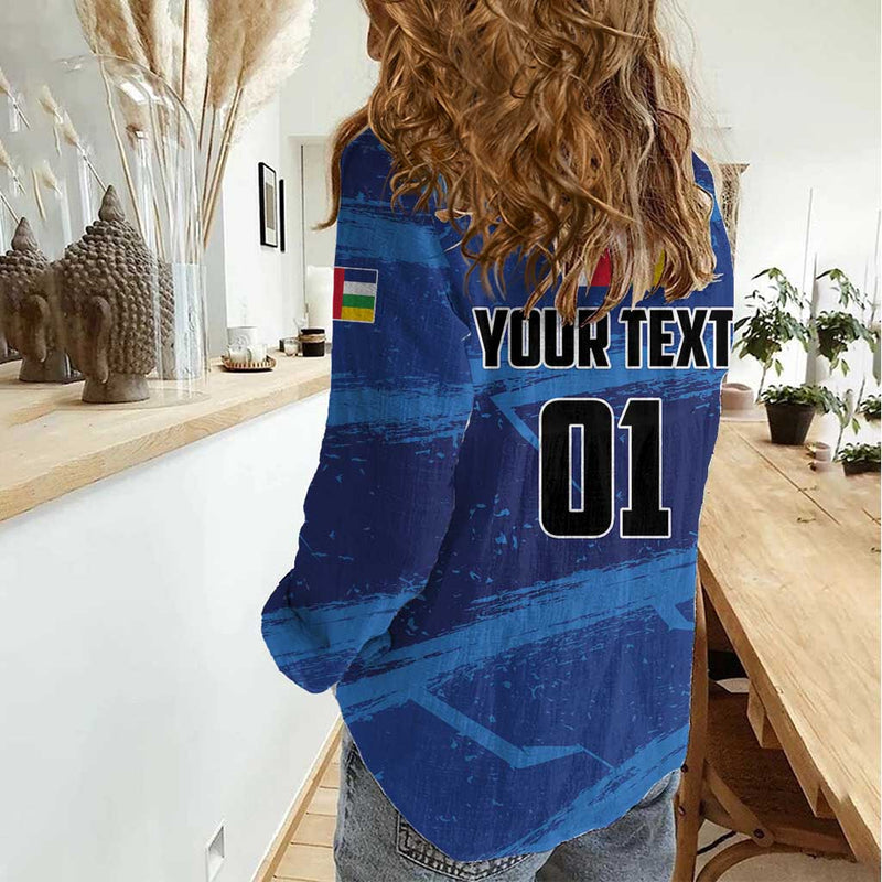 Custom Central African Republic Football Go Les Fauves Women Casual Shirt