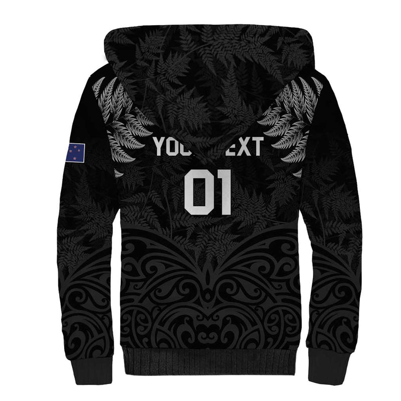 Custom New Zealand 2024 Rugby Silver Fern Aotearoa Kiwi Sherpa Hoodie