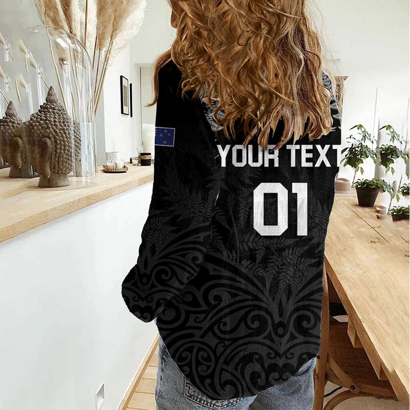 Custom New Zealand 2024 Rugby Silver Fern Aotearoa Kiwi Women Casual Shirt