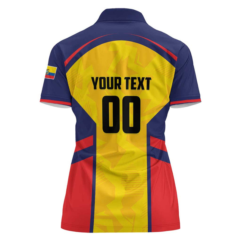 Custom Ecuador Rugby Los Piqueros Go Champions Women Polo Shirt