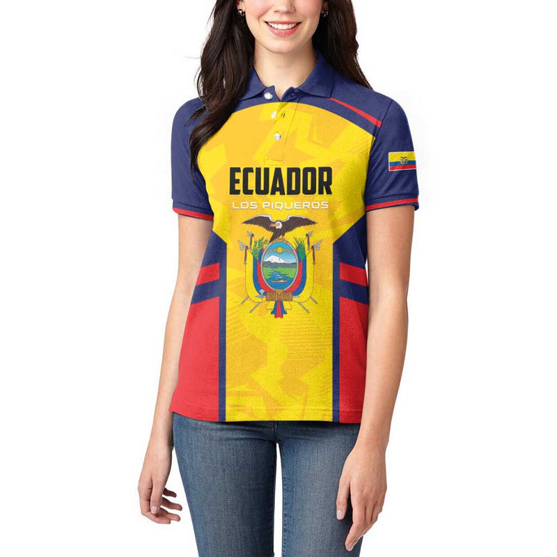 Custom Ecuador Rugby Los Piqueros Go Champions Women Polo Shirt
