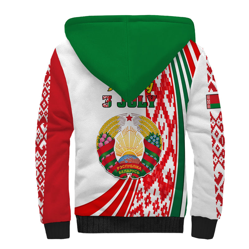 3 July Belarus Independence Day Belarusian Flag Style Special Version Sherpa Hoodie