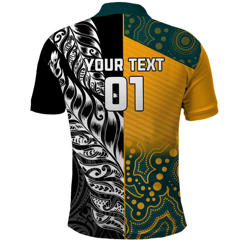 Custom New Zealand And Australia Rugby Wallabies Kiwi Silver Fern 2023 World Cup Polo Shirt