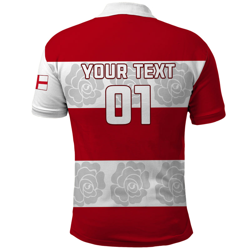 Custom England Rugby The Red Rose Champion World Cup 2023 Polo Shirt
