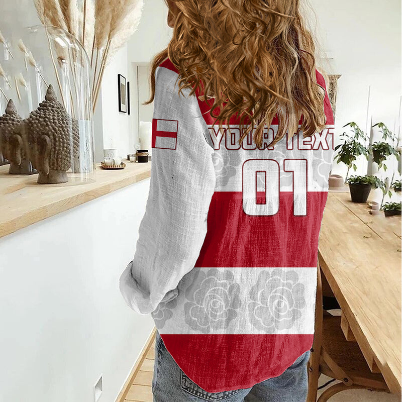 Custom England Rugby The Red Rose Champion World Cup 2023 Women Casual Shirt