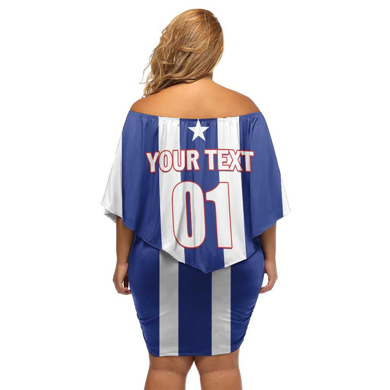 Custom Cuba Football Los Leones Del Caribe Off Shoulder Short Dress