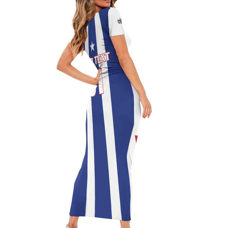 Custom Cuba Football Los Leones Del Caribe Short Sleeve Bodycon Dress