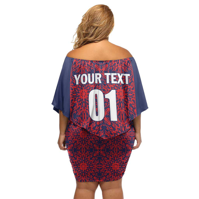 Custom Costa Rica Football Los Ticos Unique Pattern Off Shoulder Short Dress