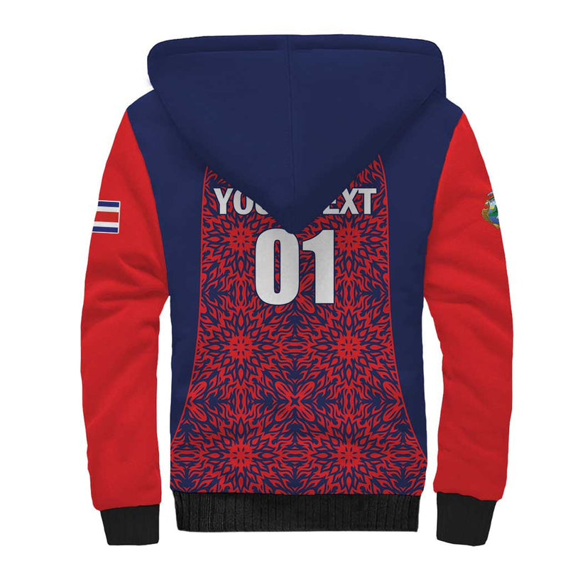 Custom Costa Rica Football Los Ticos Unique Pattern Sherpa Hoodie