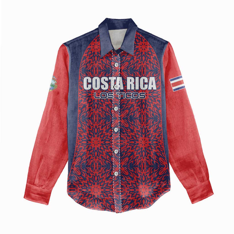Custom Costa Rica Football Los Ticos Unique Pattern Women Casual Shirt