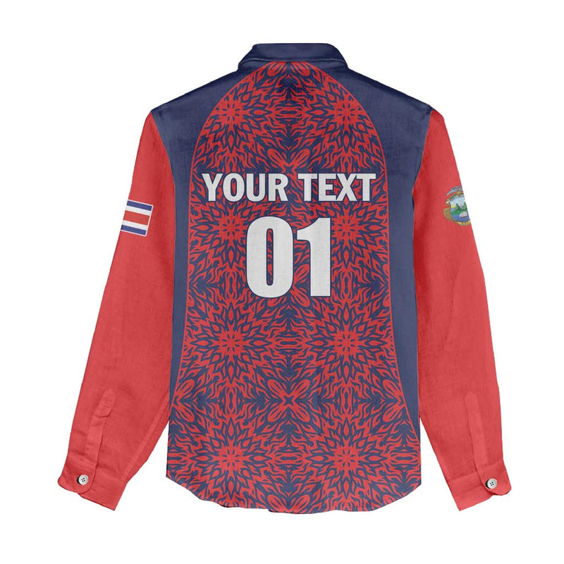 Custom Costa Rica Football Los Ticos Unique Pattern Women Casual Shirt