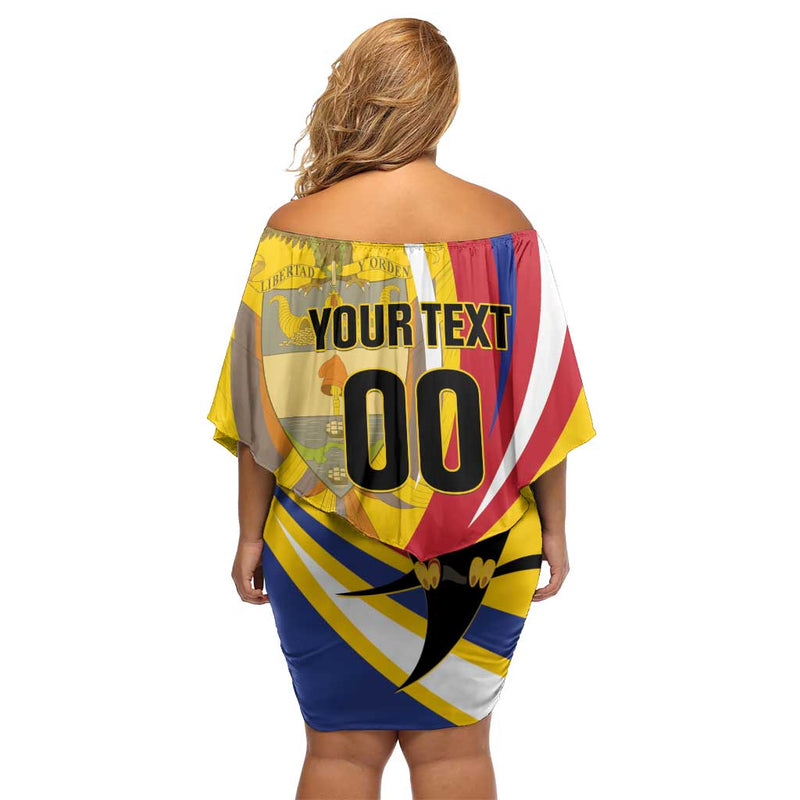 Custom Colombia Rugby Los Tucanes Go Champions Off Shoulder Short Dress