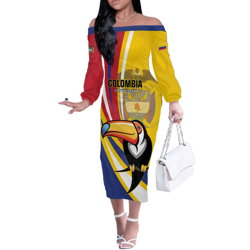 Custom Colombia Rugby Los Tucanes Go Champions Off The Shoulder Long Sleeve Dress