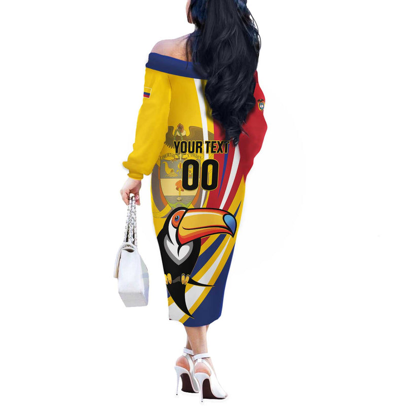 Custom Colombia Rugby Los Tucanes Go Champions Off The Shoulder Long Sleeve Dress