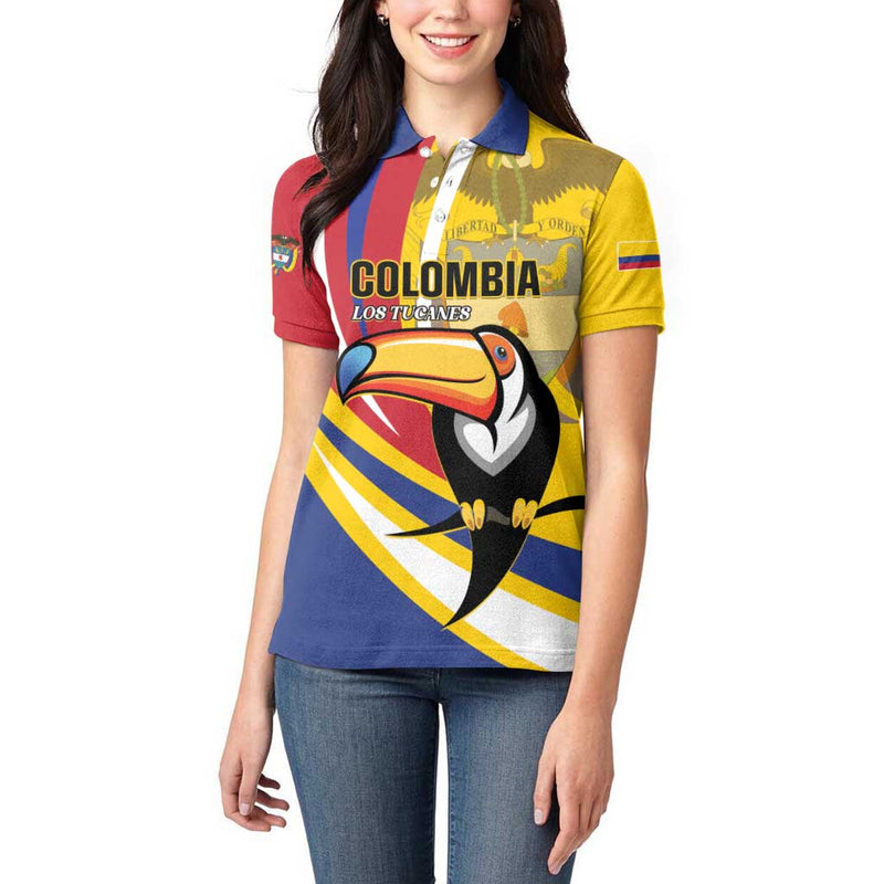 Custom Colombia Rugby Los Tucanes Go Champions Women Polo Shirt