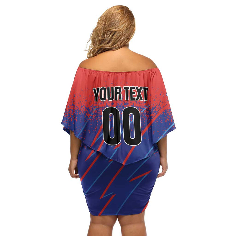 Custom Costa Rica Rugby Ticos Go Champions Off Shoulder Short Dress