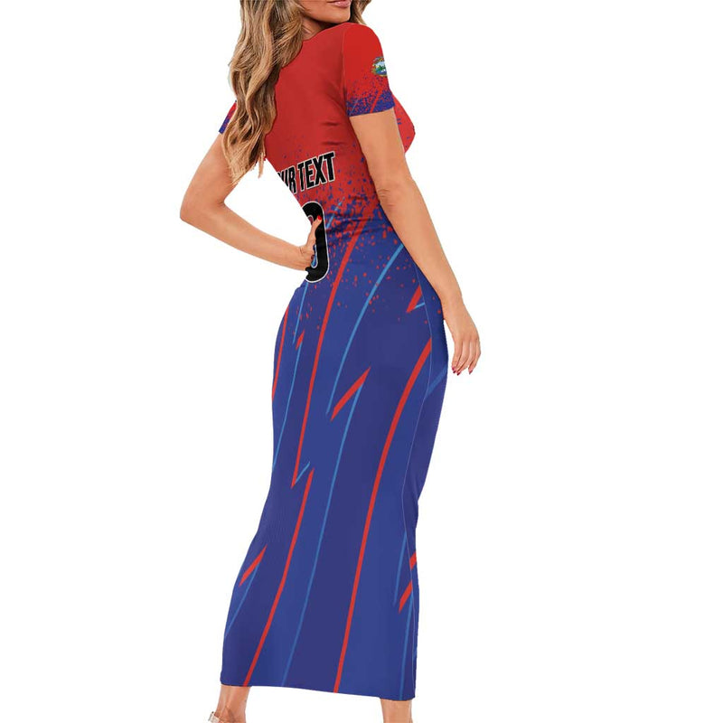 Custom Costa Rica Rugby Ticos Go Champions Short Sleeve Bodycon Dress