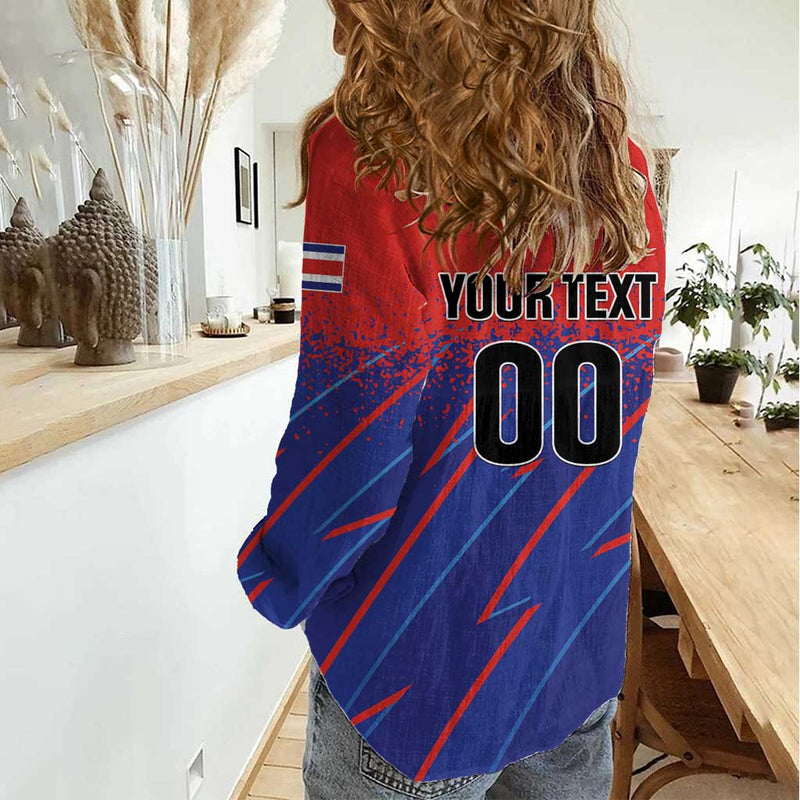 Custom Costa Rica Rugby Ticos Go Champions Women Casual Shirt