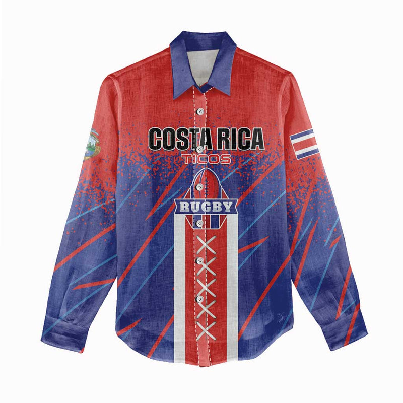 Custom Costa Rica Rugby Ticos Go Champions Women Casual Shirt