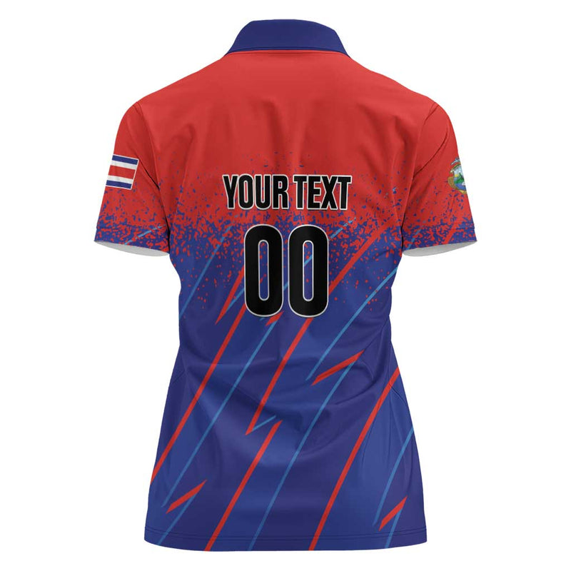 Custom Costa Rica Rugby Ticos Go Champions Women Polo Shirt